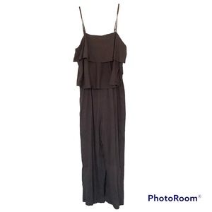 Mo:Vint Anthropologie Sleeveless Culotte Jumpsuit Size S Charcoal Gray Tiers NWT